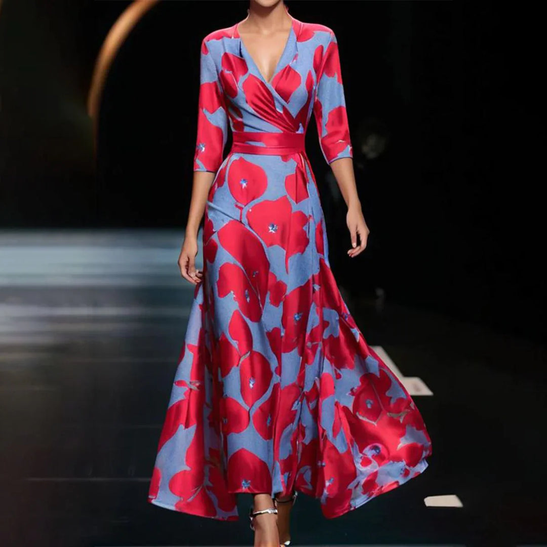 Emma - Sukienka maxi w kwiatowy wzór dla szykownego wyglądu