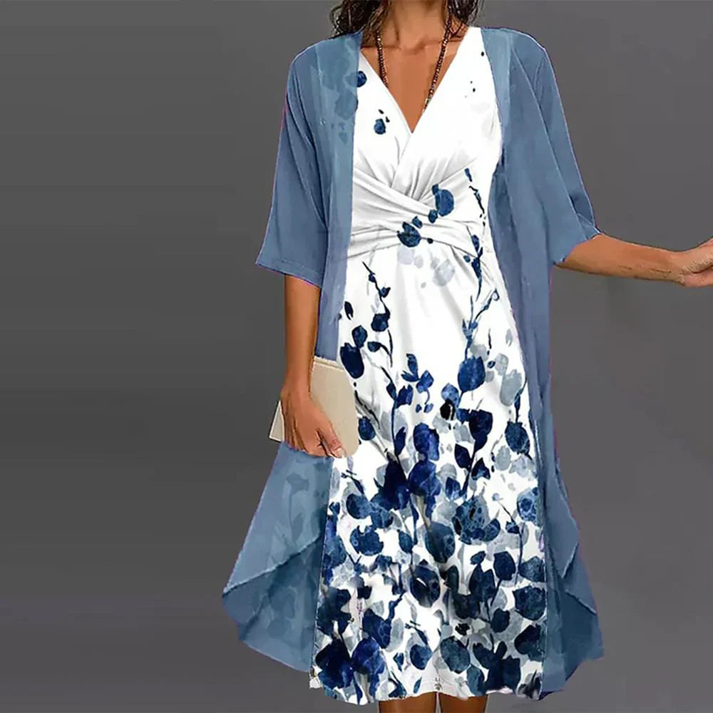Floraler Midikleid-Zweiteiler
