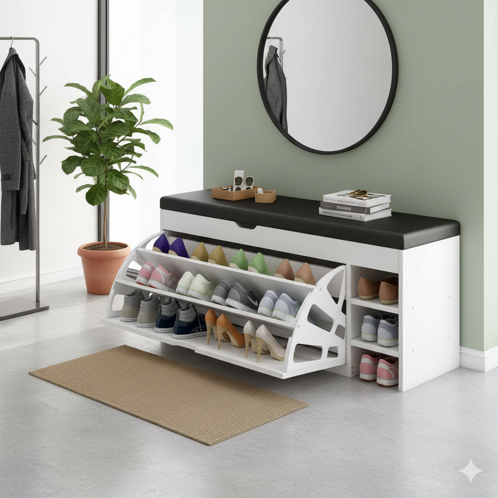 Armoire à chaussures Bucket Flip - Rangement de chaussures élégant | Maison Moderne