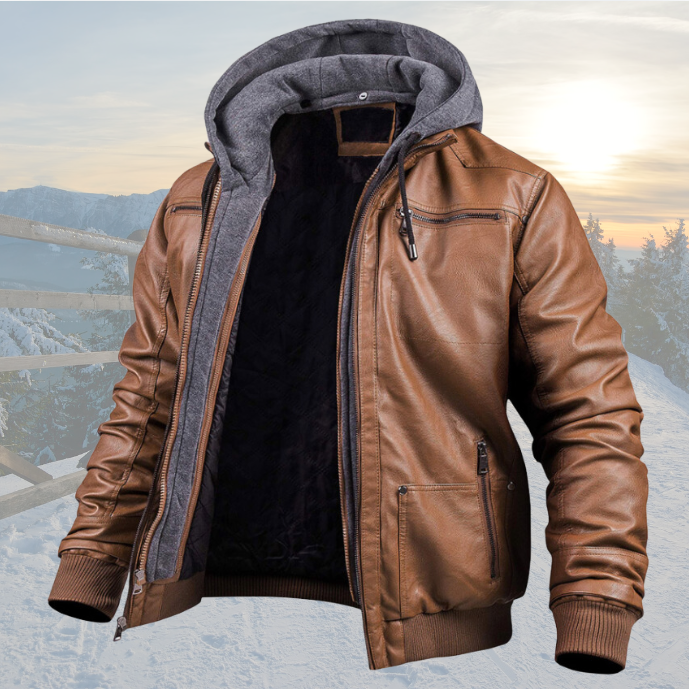Tristan – Cappotto invernale in pelle con cappuccio, comfort ed eleganza garantiti