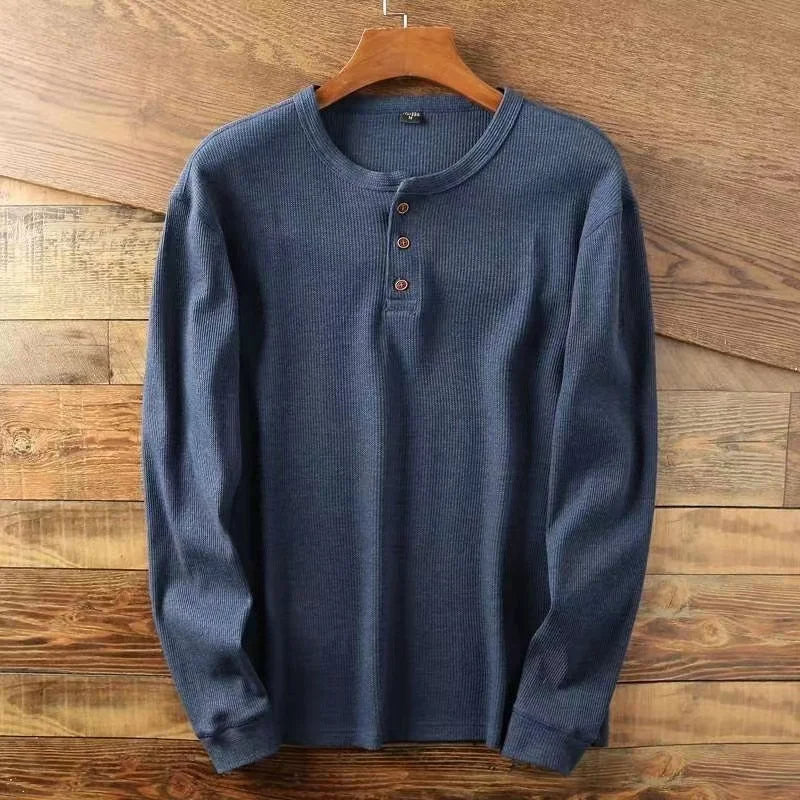 Termicznie elegancka koszulka Henley dla mężczyzn