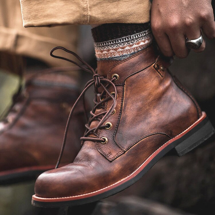 Bottes en cuir orthopédiques pour hommes - Édition automne Atlas | Chaussures confortables et élégantes pour la saison automnale
