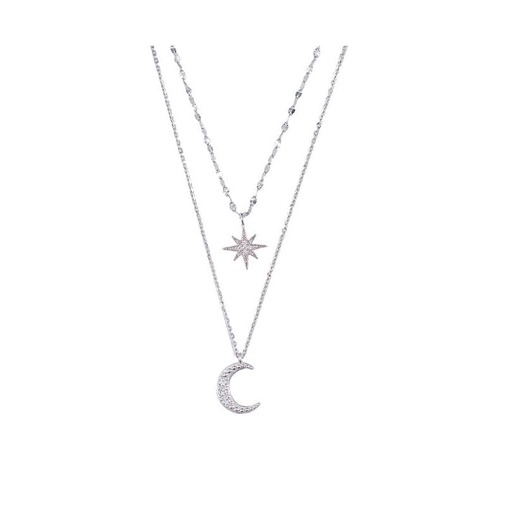 Collier Doppelte Mond en Clair - Bijou Élégant avec Pendentif Lune