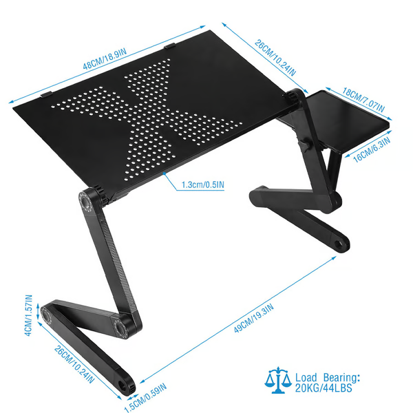 Support d'Ordinateur Portable Ergonomique à 360° – FlexStand Ajustable et Polyvalent