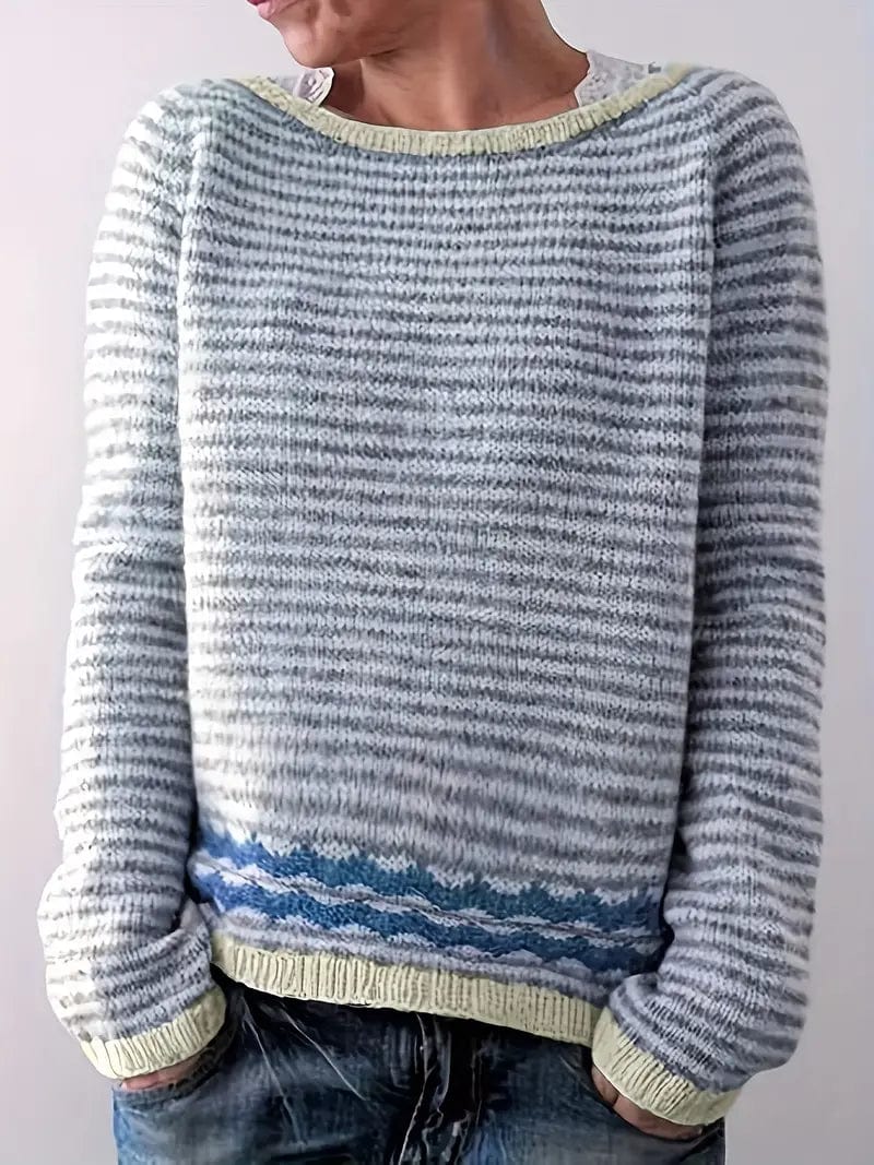 Fleur – Gestreifter Damenpullover, perfekt für einen lässigen Look