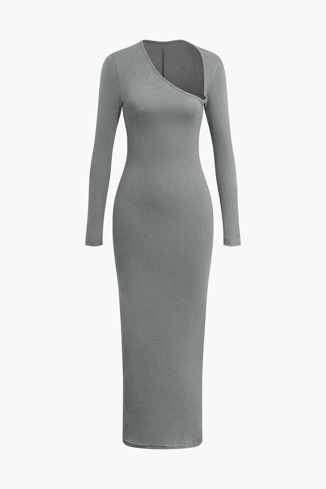 Robe Longue Asymétrique Élégante – Coupe Ajustée et Confort Stretch
