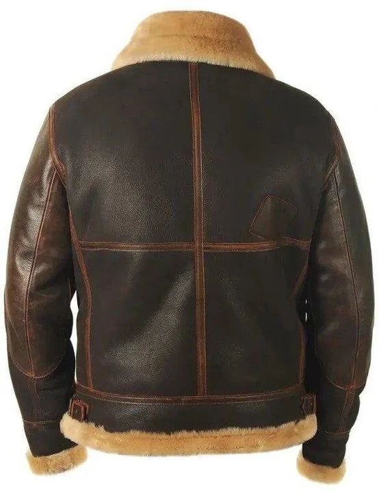 Veste en cuir avec fourrure - Olivier