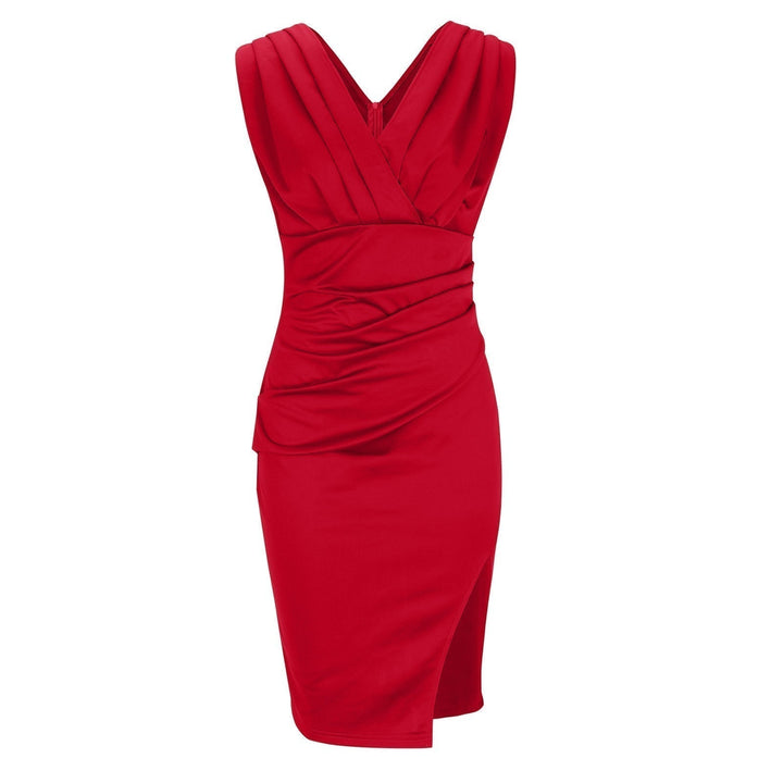 Robe col V fente cuisse - Ila