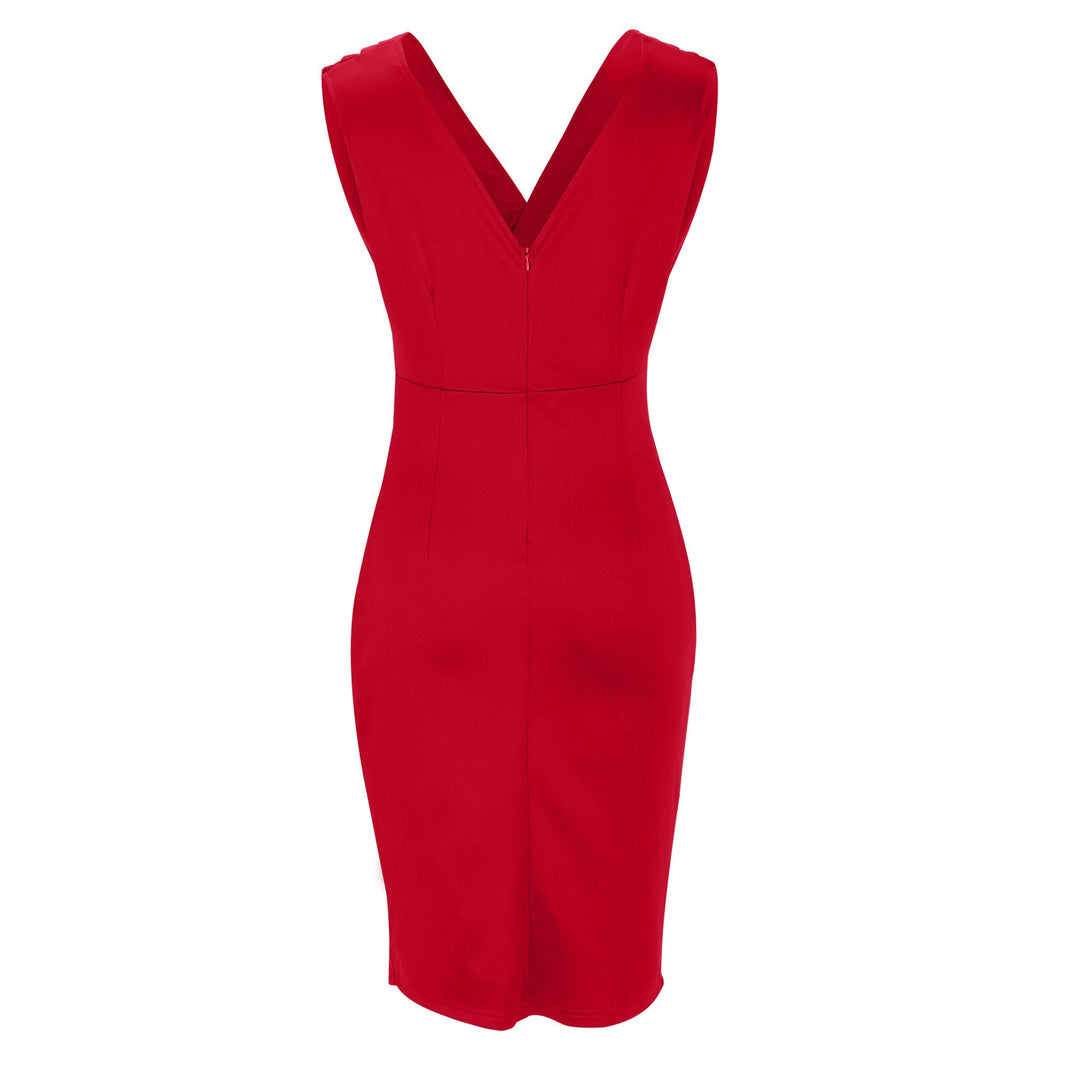 Robe col V fente cuisse - Ila