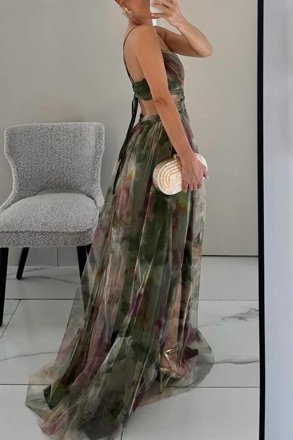 Robe longue à lacets