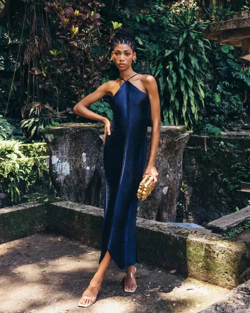 Robe asymétrique à franges - Robe femme moderne à manches longues