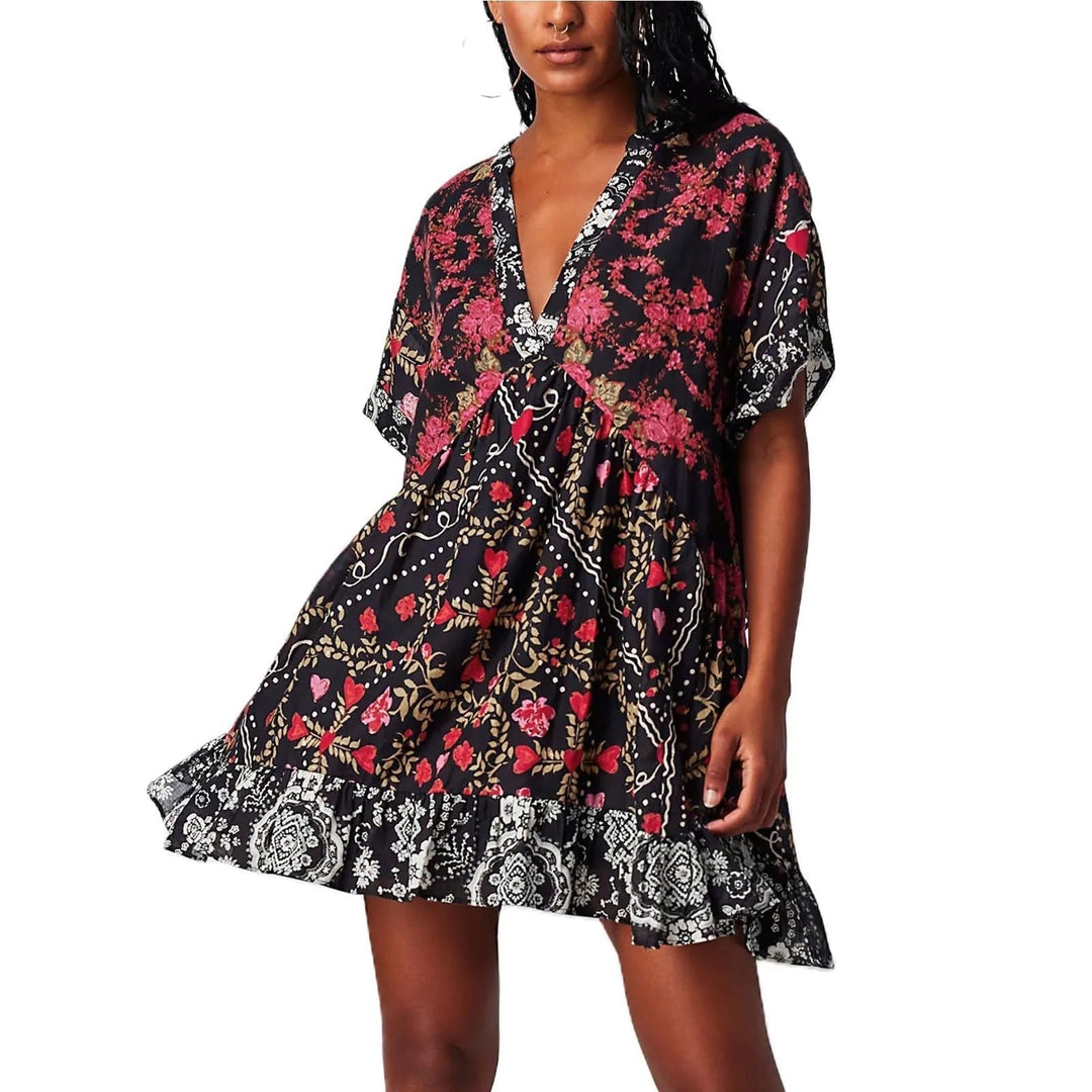 Boho-Kleid mit V-Ausschnitt