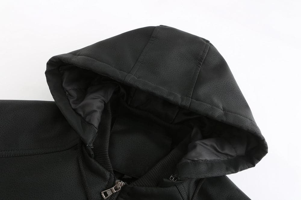 Liam - Veste en cuir classique à capuche