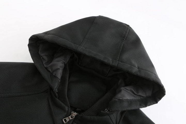 Liam - Veste en cuir classique à capuche