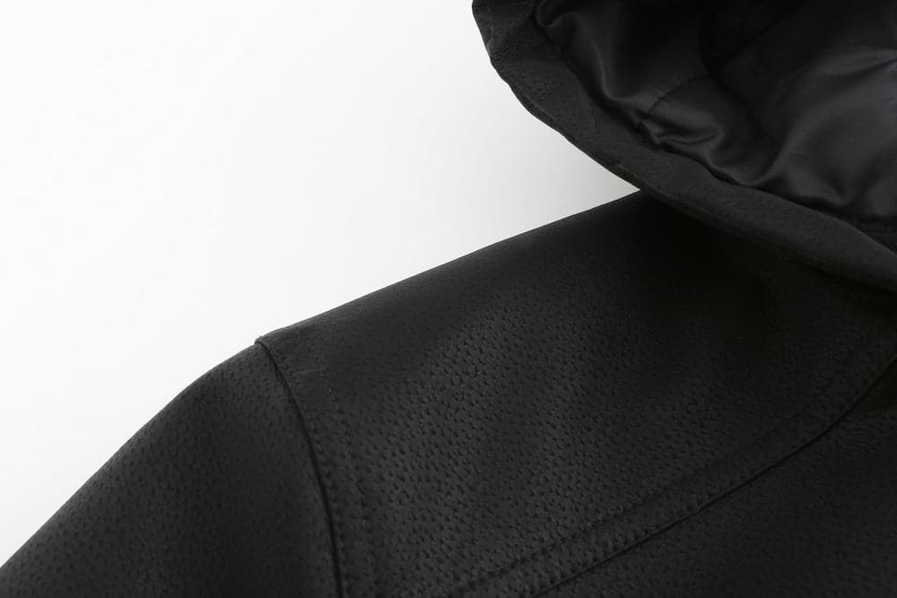 Liam - Veste en cuir classique à capuche