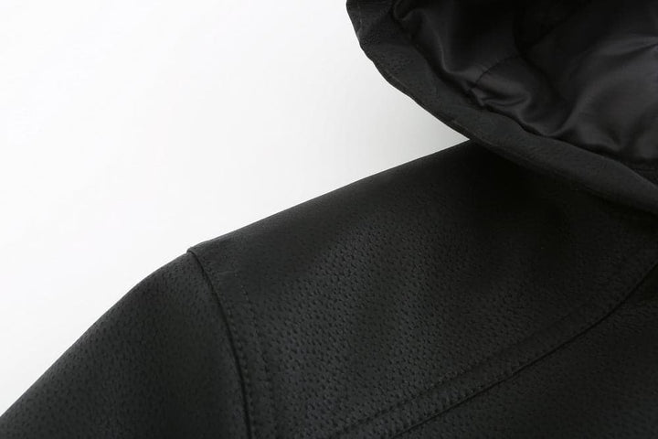 Liam - Veste en cuir classique à capuche