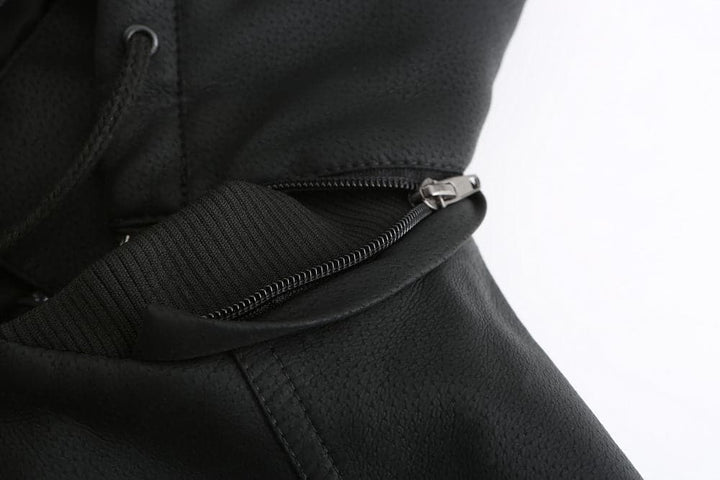 Liam - Veste en cuir classique à capuche