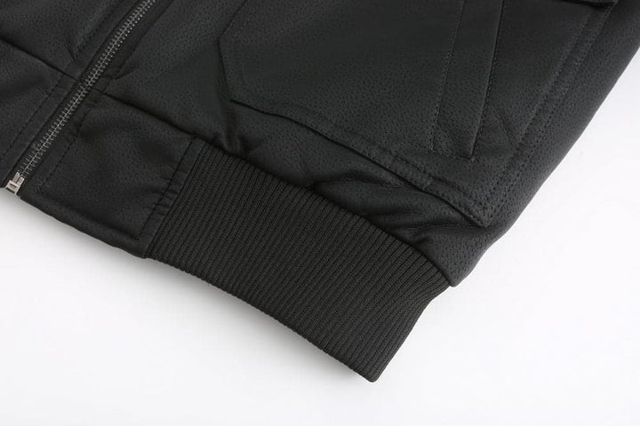 Liam - Veste en cuir classique à capuche
