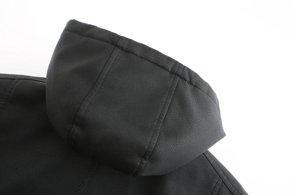 Liam - Veste en cuir classique à capuche