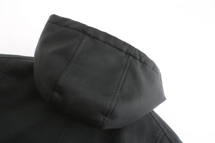 Liam - Veste en cuir classique à capuche