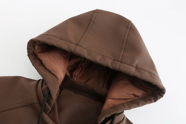 Liam - Veste en cuir classique à capuche
