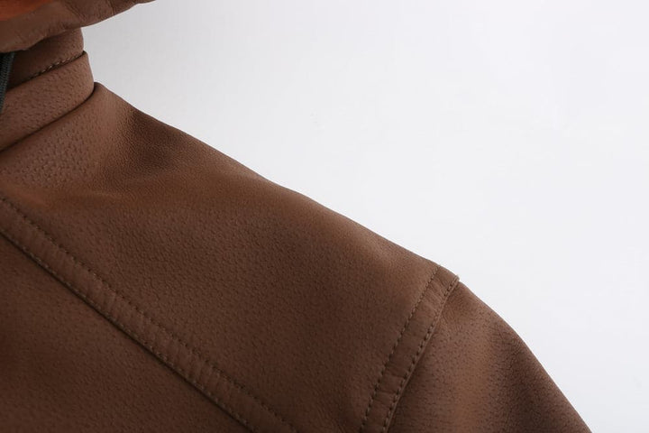 Liam - Veste en cuir classique à capuche