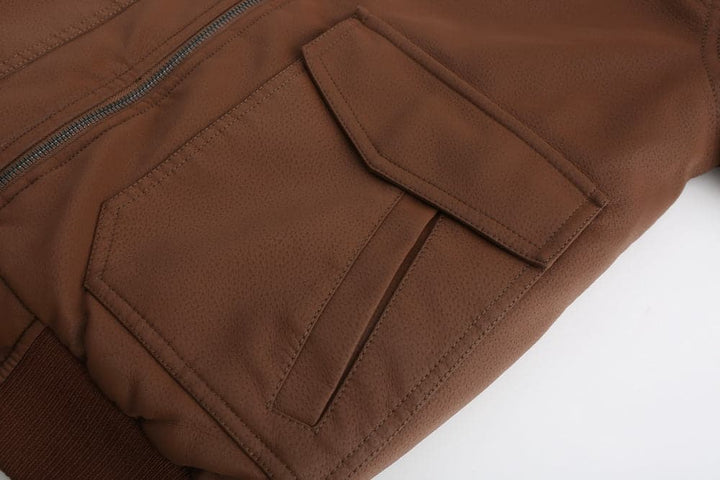 Liam - Veste en cuir classique à capuche