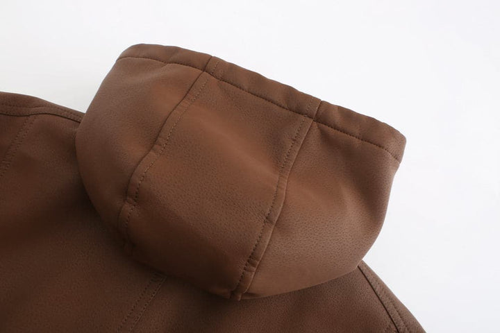 Liam - Veste en cuir classique à capuche