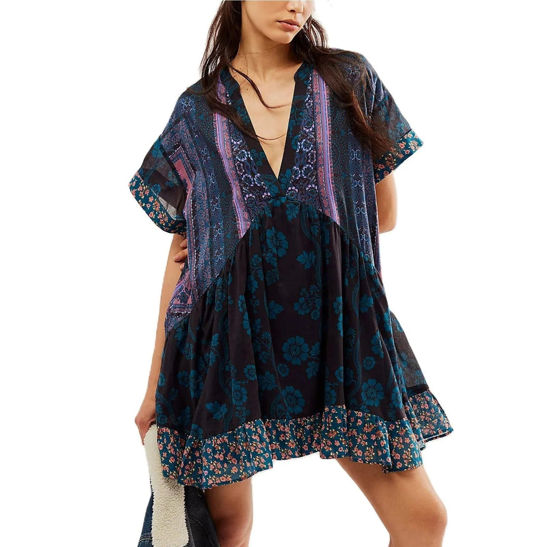 Boho-Kleid mit V-Ausschnitt