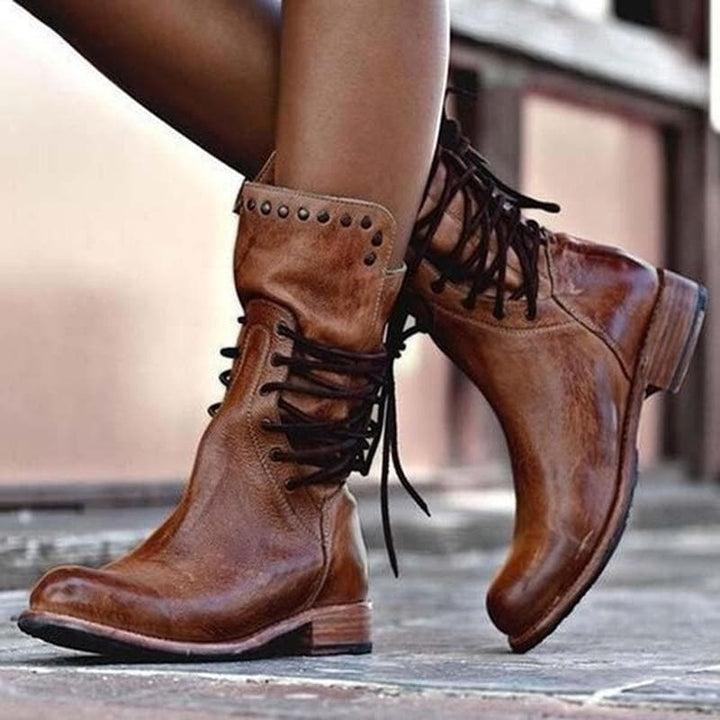 Jatta - Bottes élégantes en cuir avec lacets