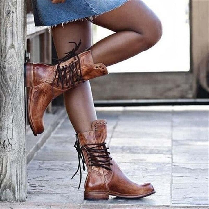 Jatta - Bottes élégantes en cuir avec lacets