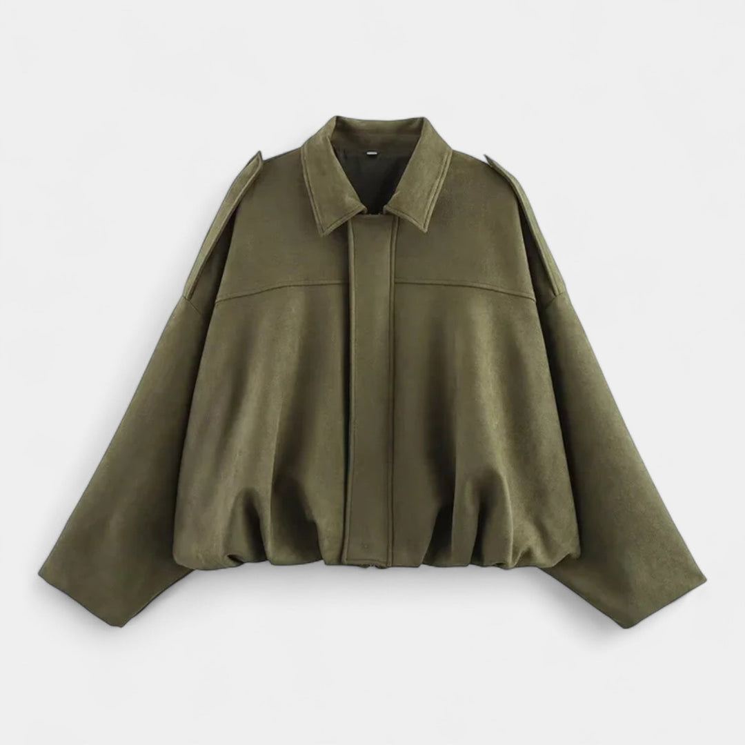Curie Paris | Veste pour femme d'inspiration militaire en simili-suède