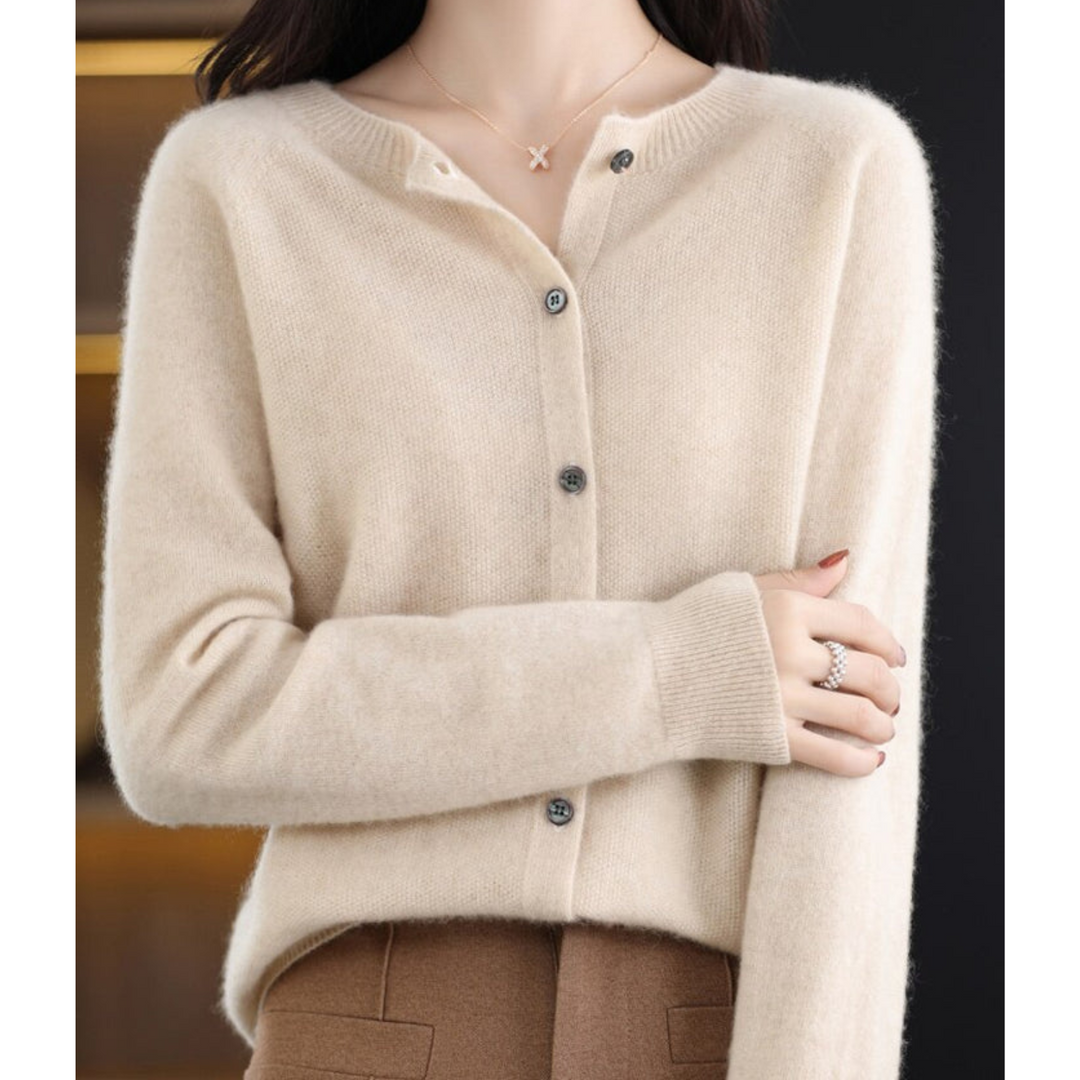 Ibbie - Cardigan Col Roulé O Cashmere Pull Femme