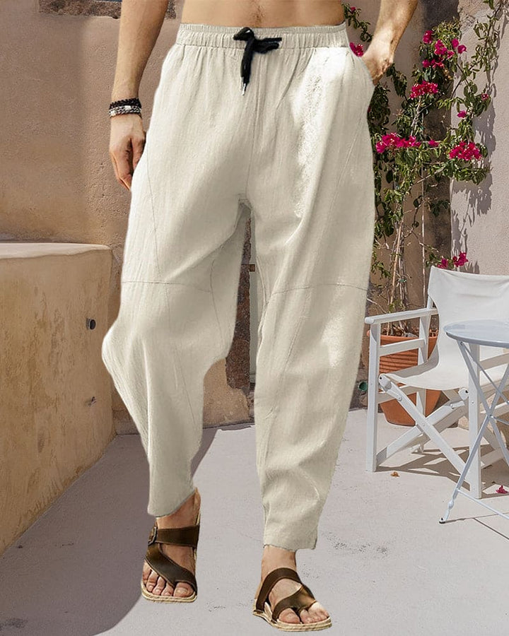 Elmo | Breathable and casual fabric pants with elastic waistband for men