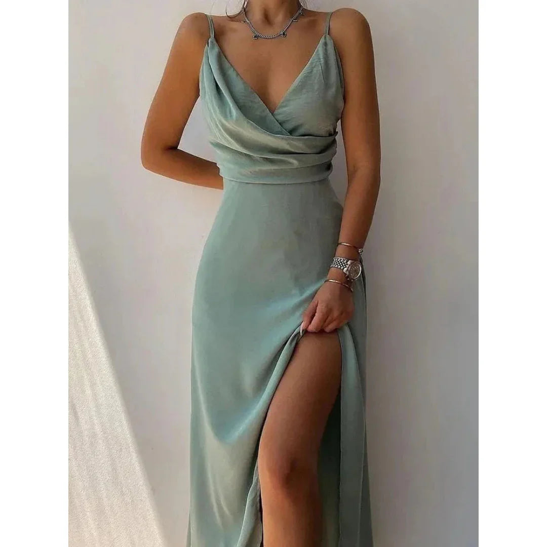 Femmes Maxi Fente Robe Ouverte | Fleurs