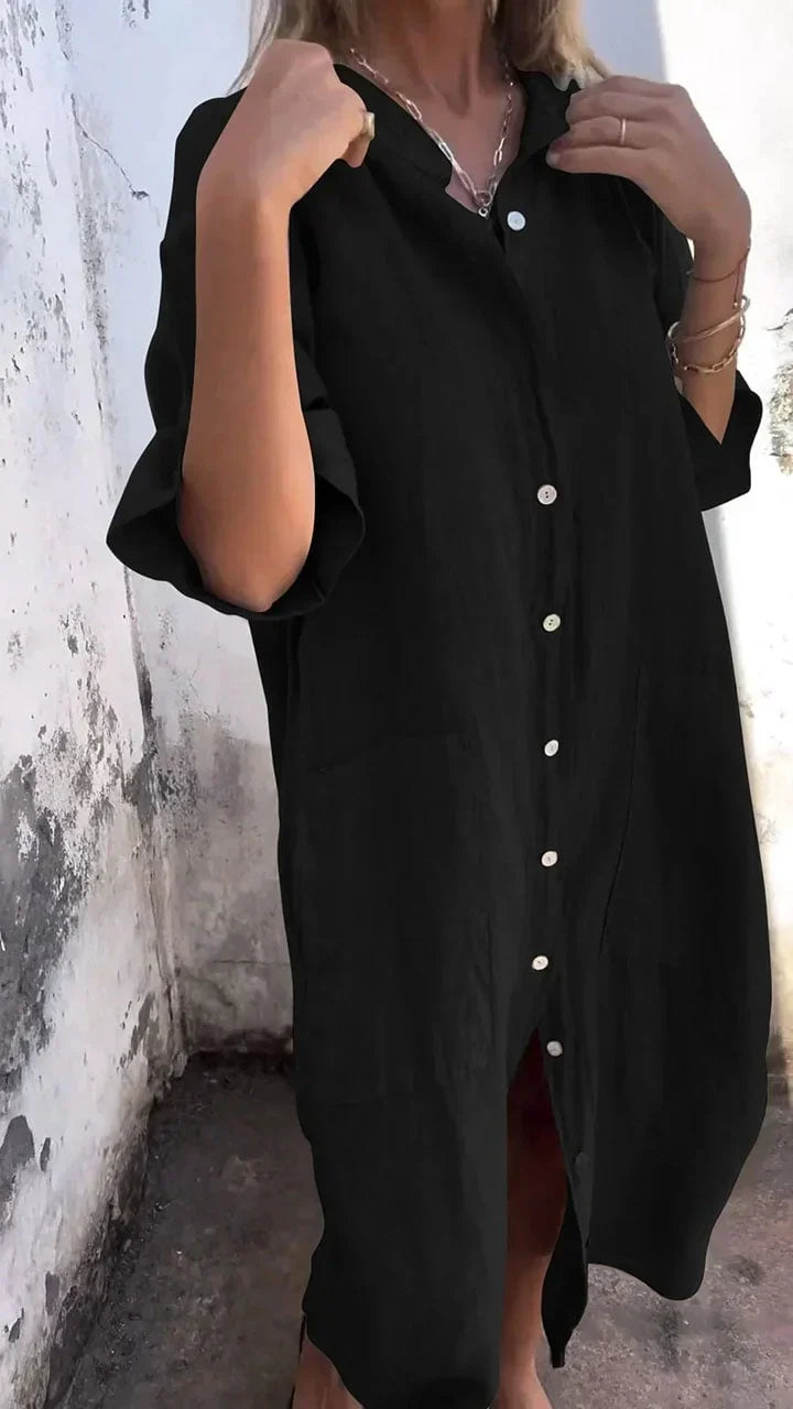 Abito camicia leggero e lungo
