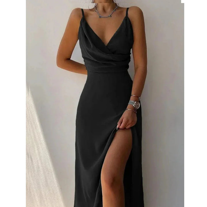 Femmes Maxi Fente Robe Ouverte | Fleurs