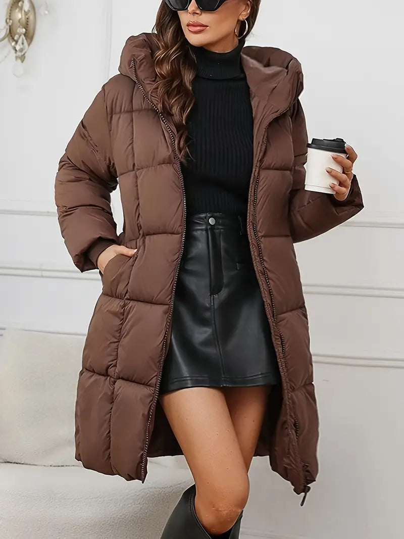 Viviane – Manteau long d'hiver avec capuche pour femmes, élégant et chaud