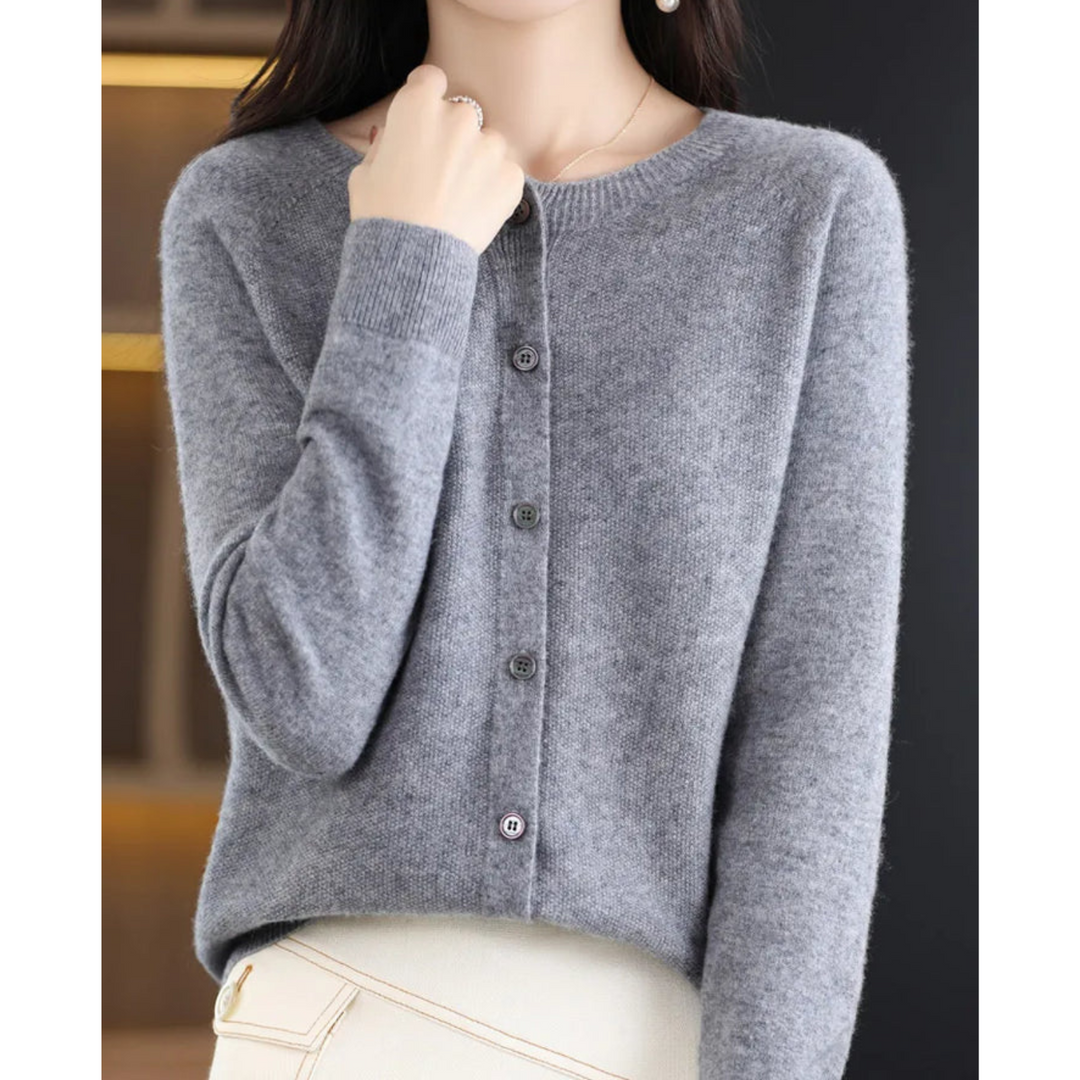 Ibbie - Cardigan Col Roulé O Cashmere Pull Femme