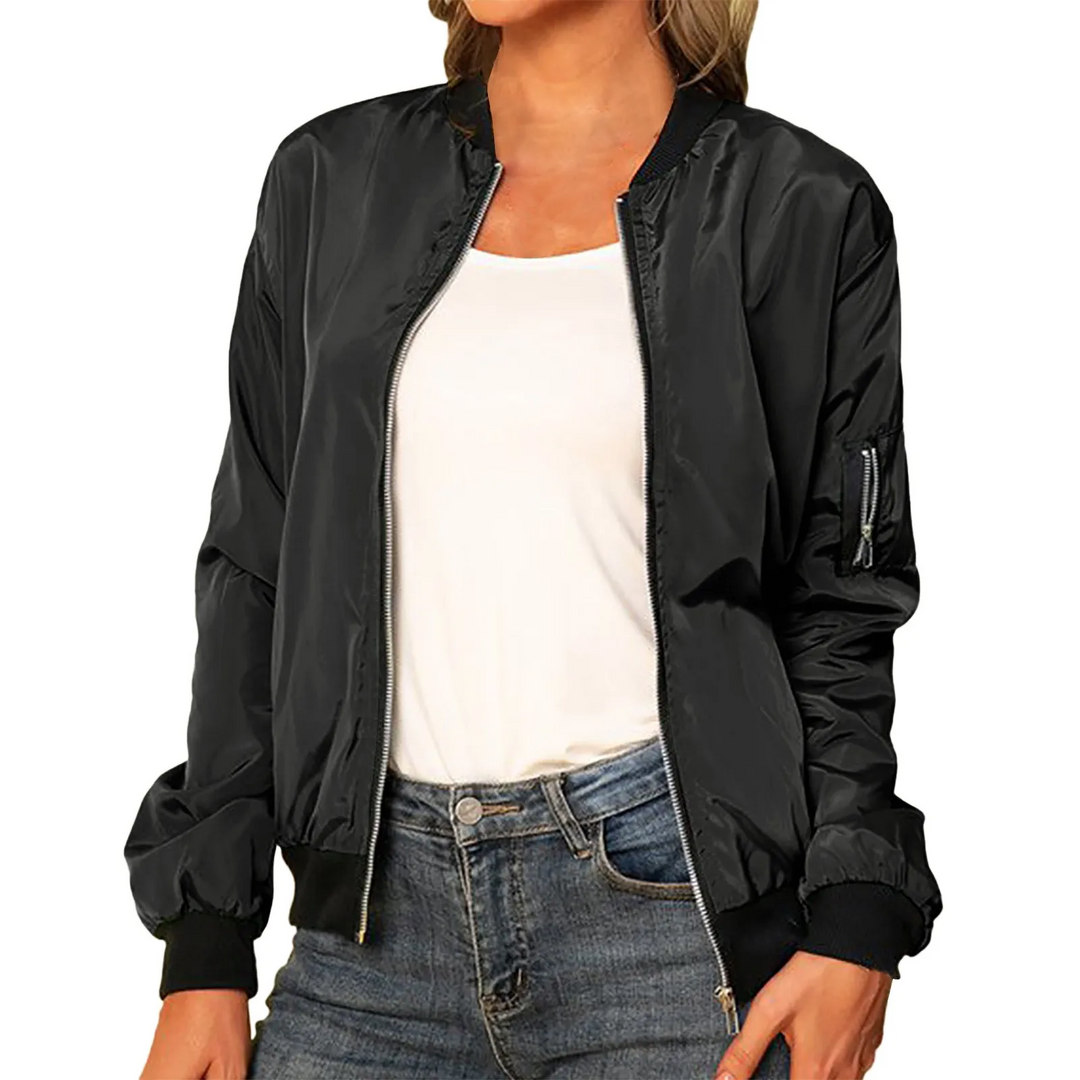 Émilie - Blouson Bomber Léger avec Fermeture Éclair