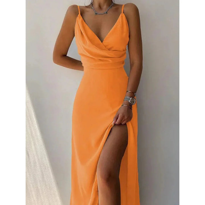 Femmes Maxi Fente Robe Ouverte | Fleurs