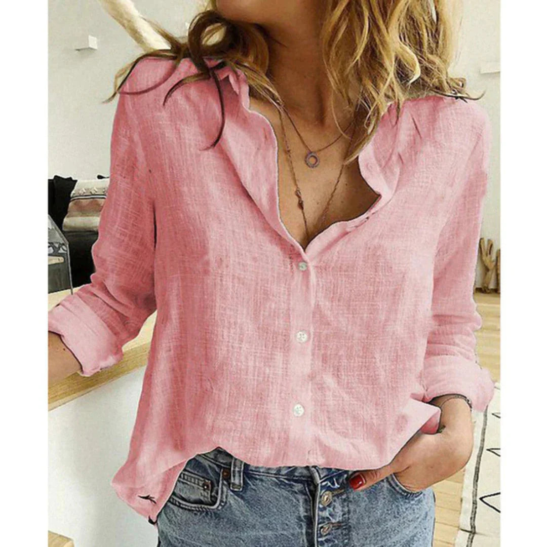 Manches Longues Pour Femmes Chemise Boutonnée | Décontractée