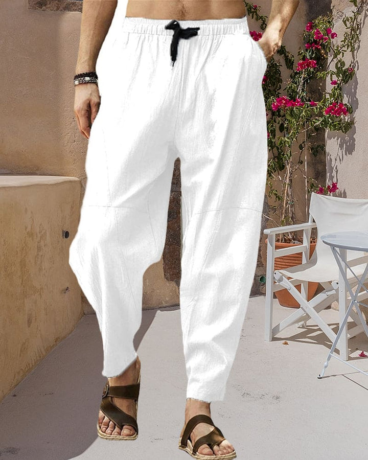 Elmo | Breathable and casual fabric pants with elastic waistband for men