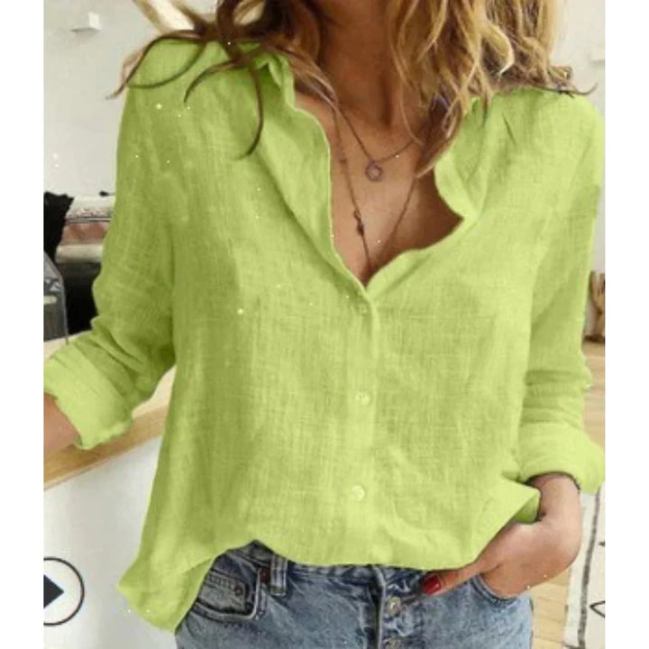 Manches Longues Pour Femmes Chemise Boutonnée | Décontractée