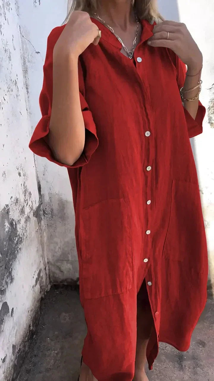 Abito camicia leggero e lungo