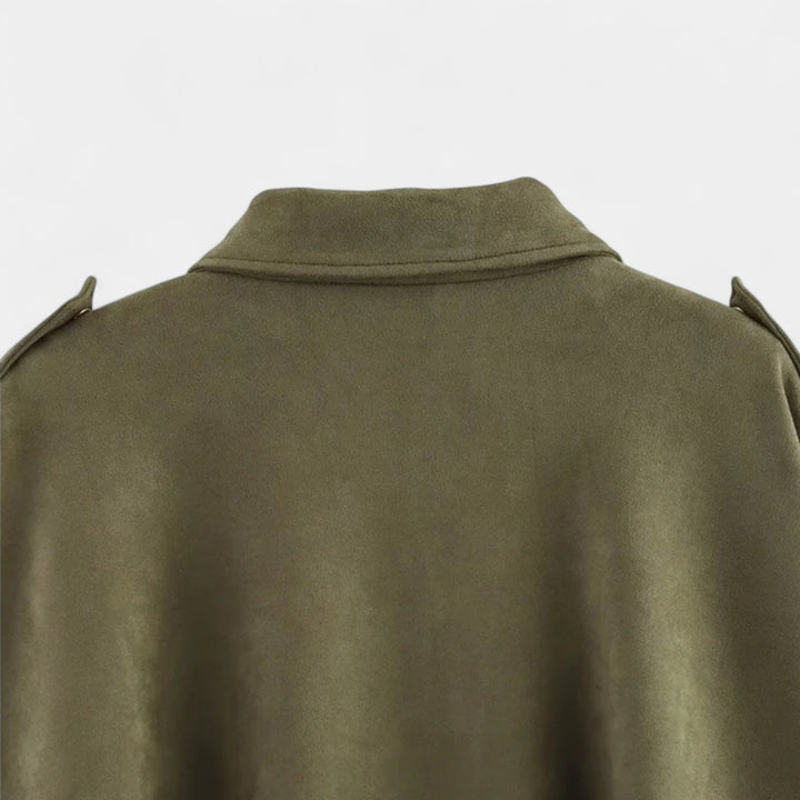 Curie Paris | Veste pour femme d'inspiration militaire en simili-suède