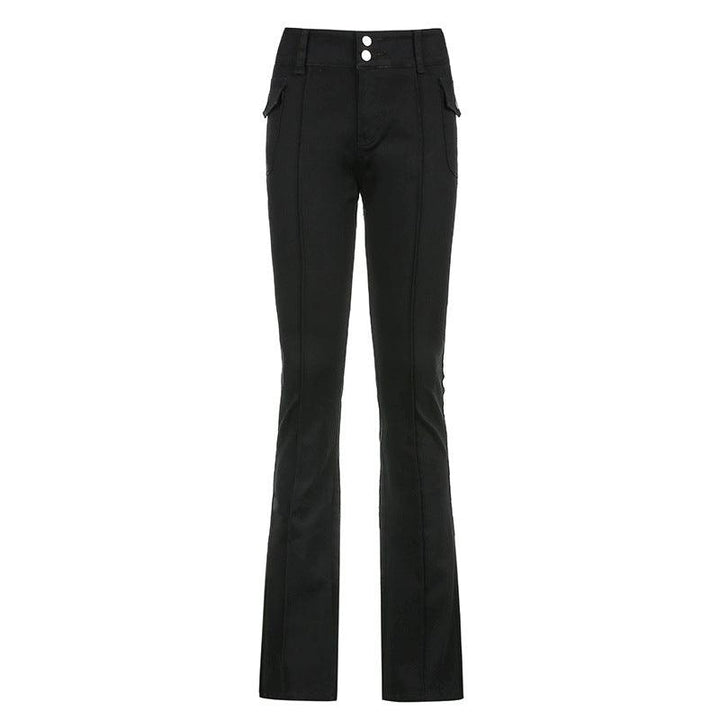 Stéphanie - Pantalon slim rétro à poches latérales, élégant et confortable pour un look décontracté