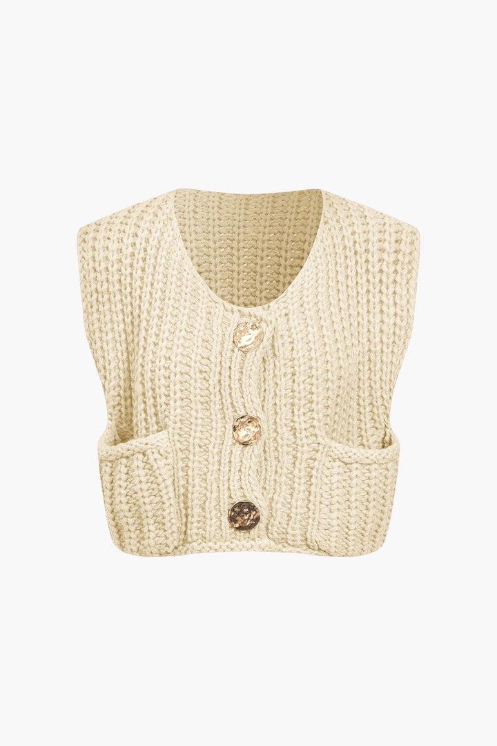 Gilet Boutonné en Tricot Décontracté - Style Élégant et Confortable