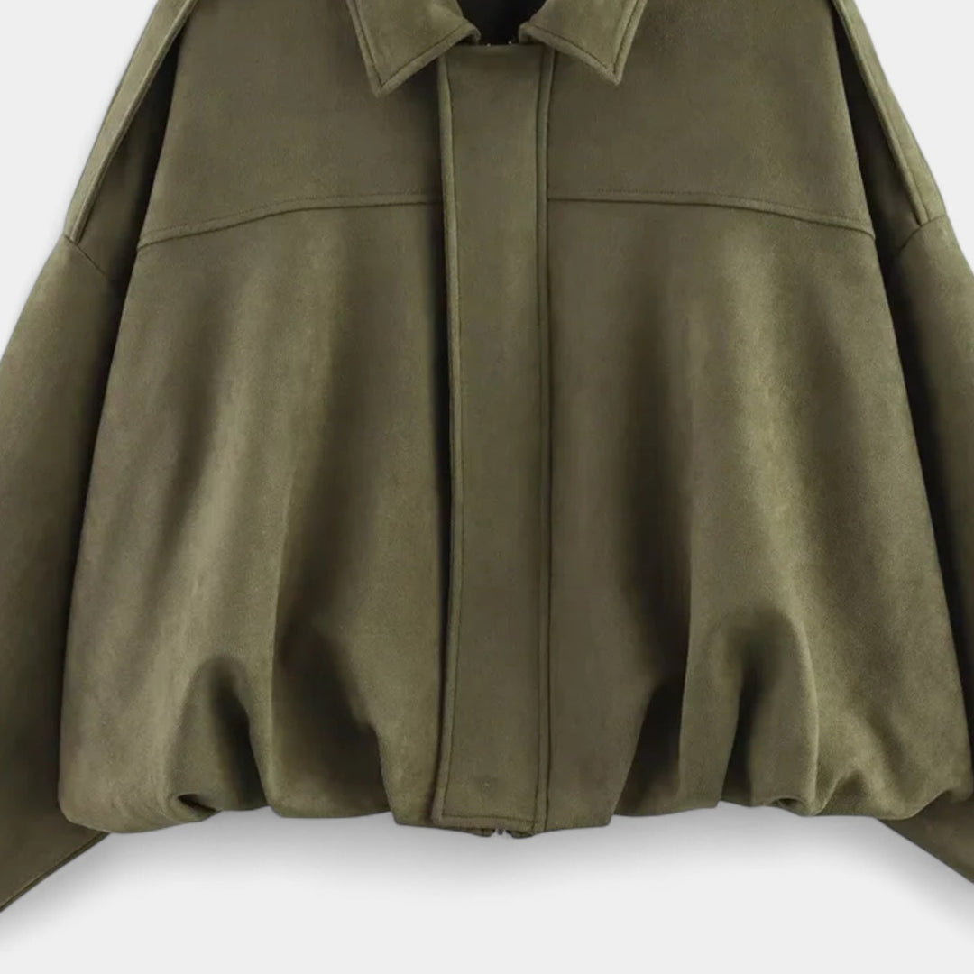 Curie Paris | Veste pour femme d'inspiration militaire en simili-suède