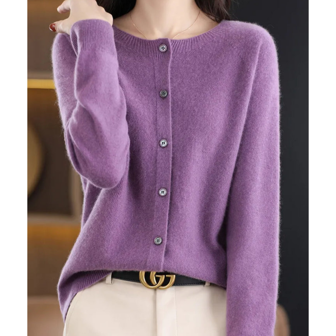 Ibbie - Cardigan Col Roulé O Cashmere Pull Femme